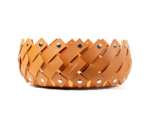 Small Orange Leather Basket