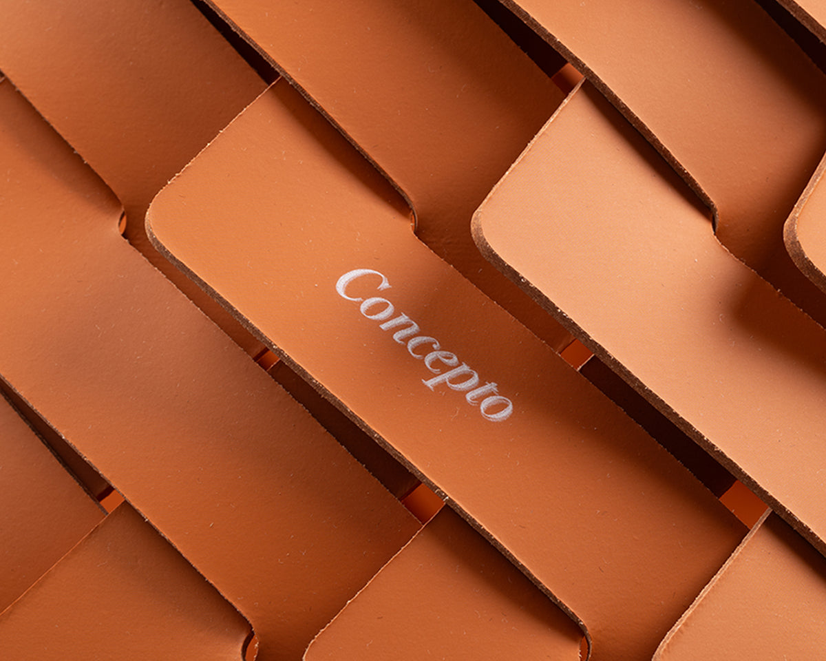 Large Orange Leather Basket