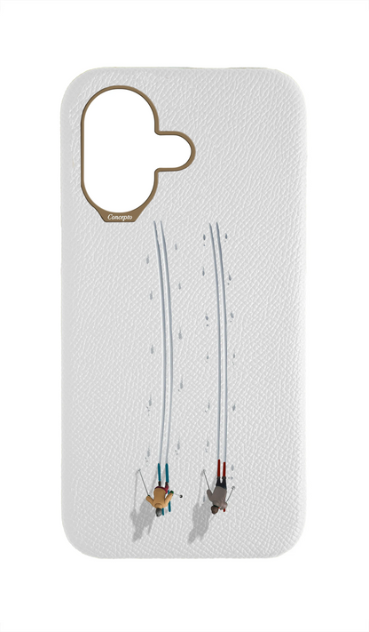 White Strapless Case - Skiing