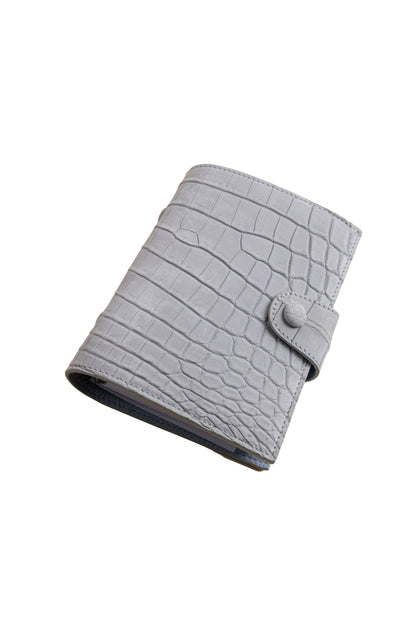 A7 Mist Grey Suede Crocodile Notebook