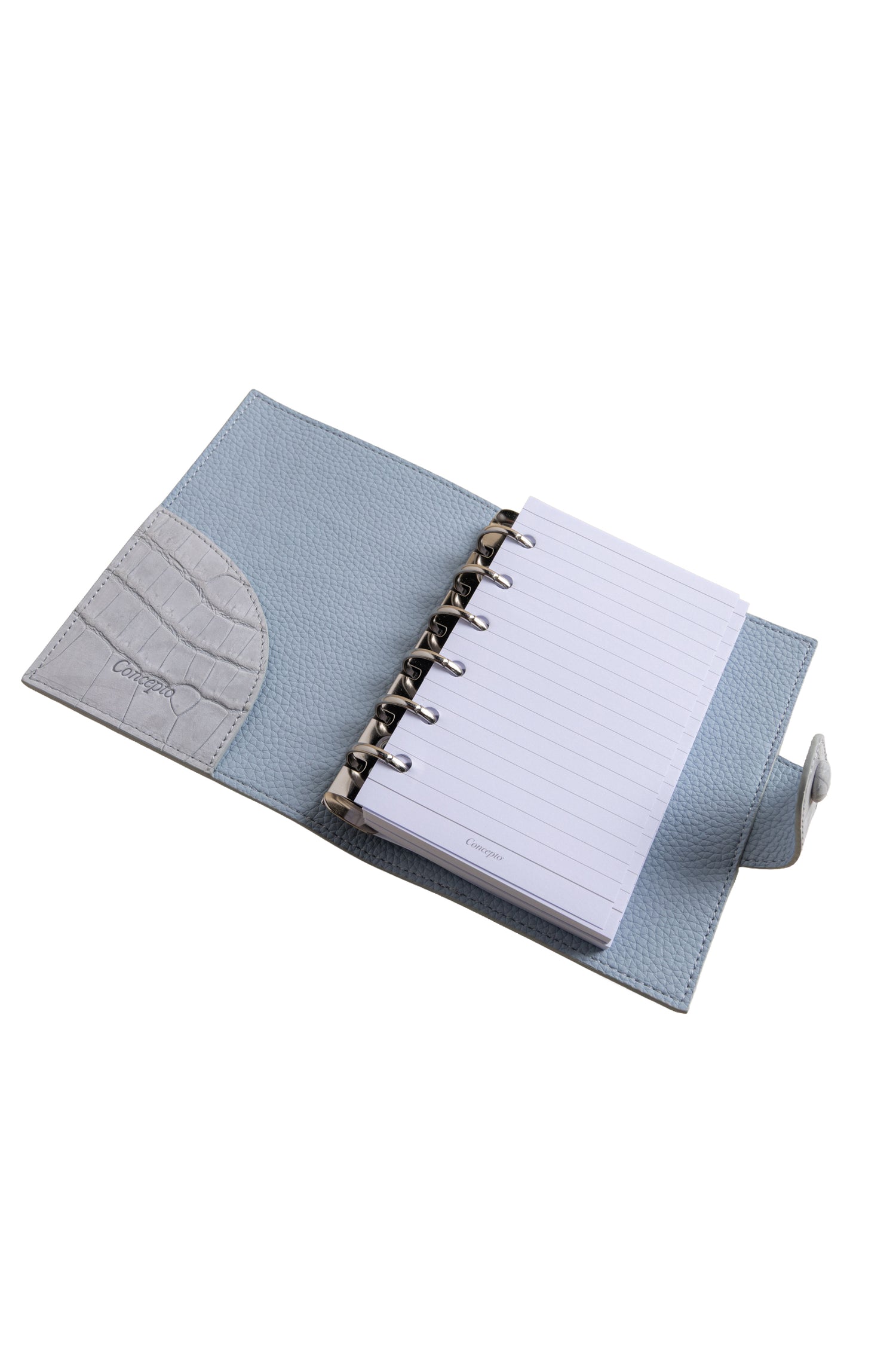 A7 Mist Grey Suede Crocodile Notebook