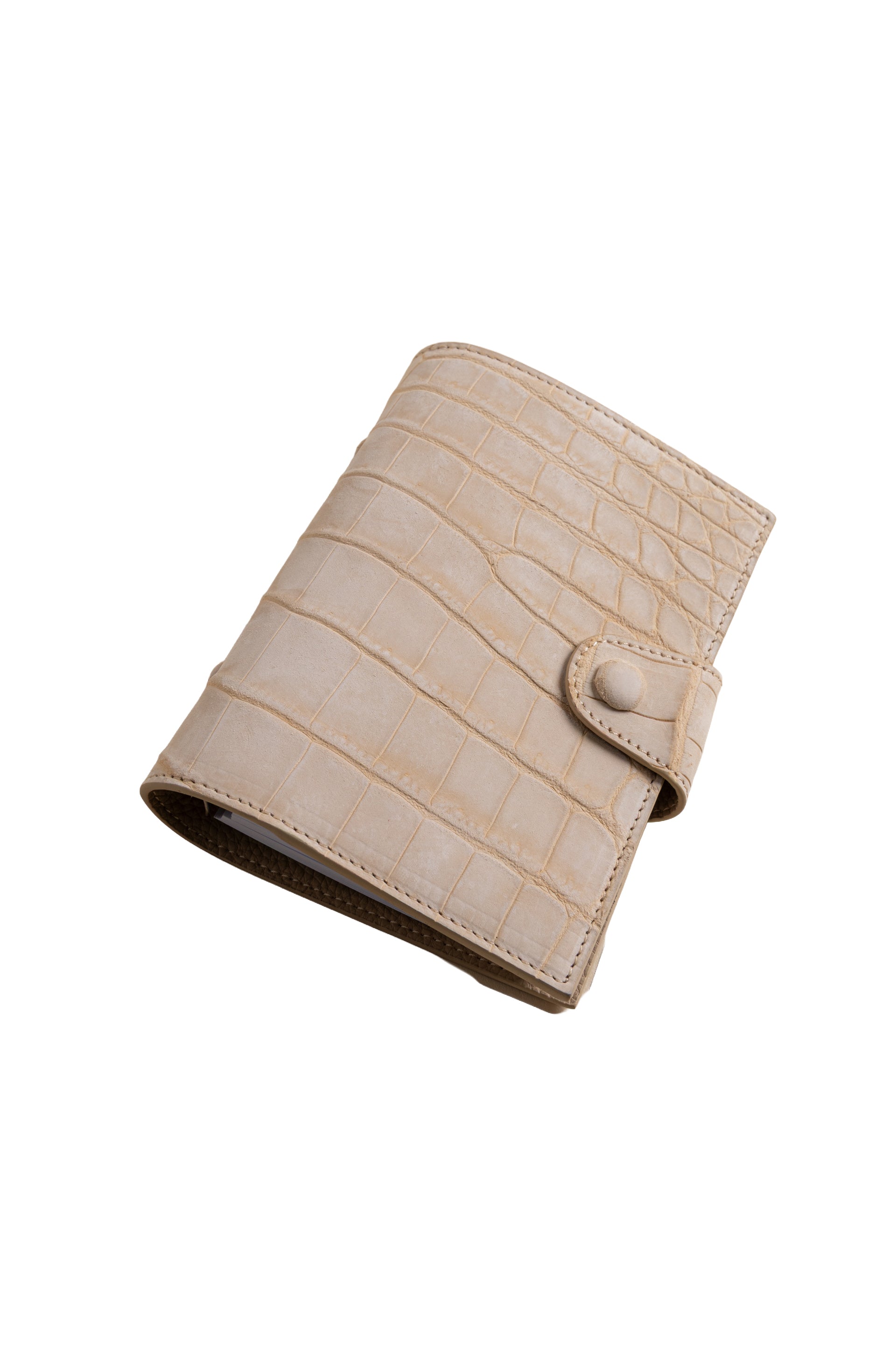 A7 Sandstone Suede Crocodile Notebook