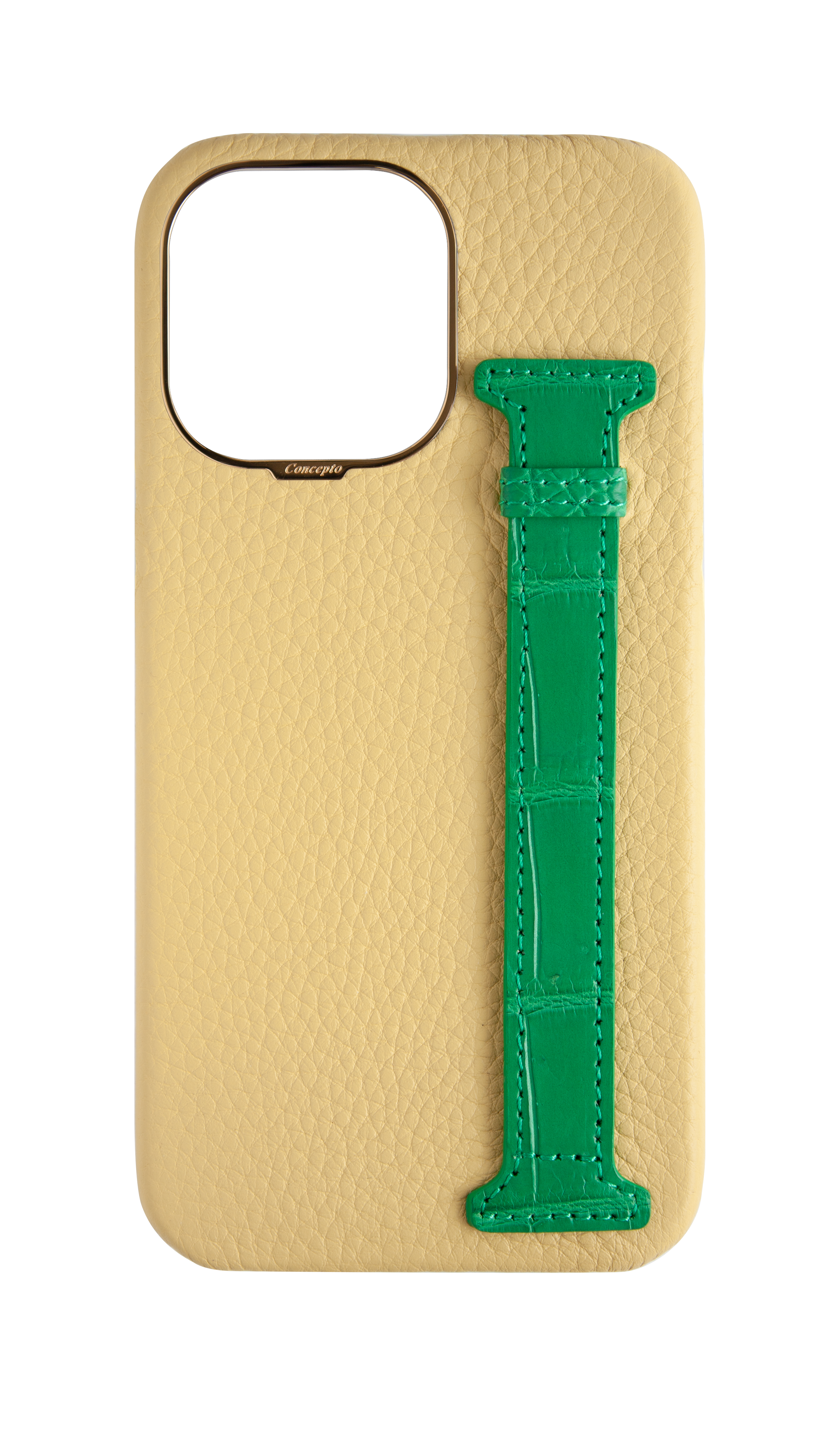 Yellow / Green Exotic Crocodile Side Strap Case