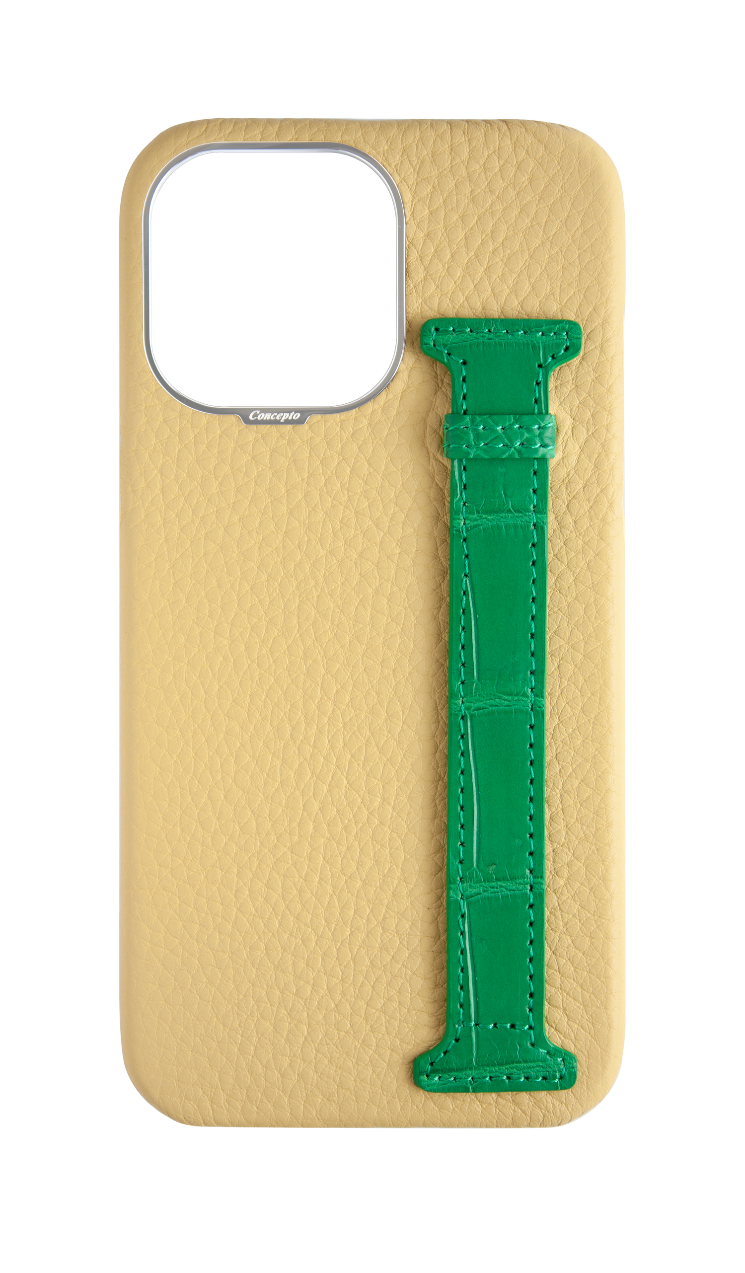 Yellow / Green Exotic Crocodile Side Strap Case