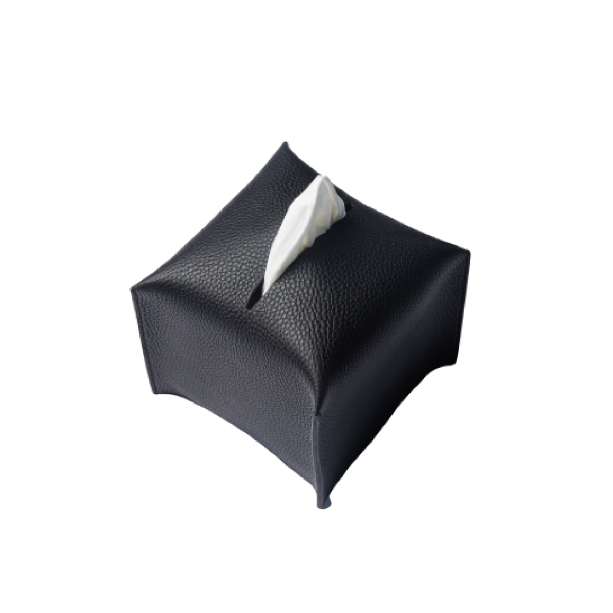 Black Leather Tissue Box