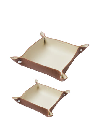 Brown / Cream Leather Tray