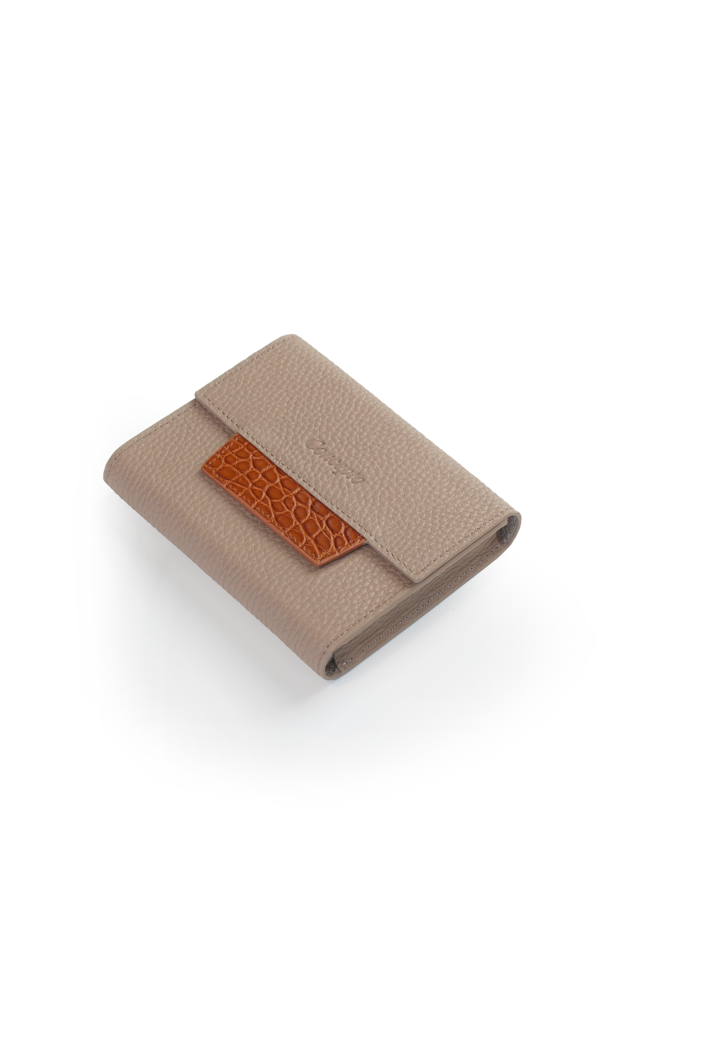 Taupe Leather Playing Cards Pouch