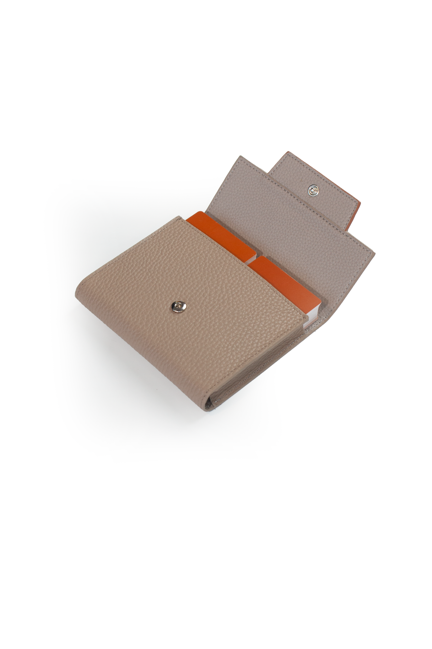 Taupe Leather Playing Cards Pouch