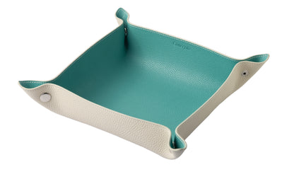 White / Baby Blue Leather Tray