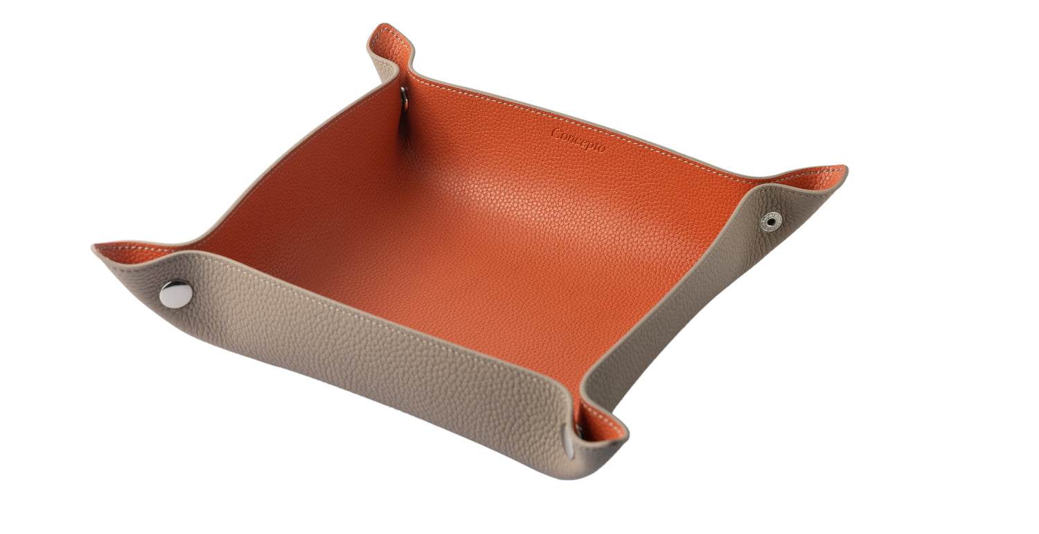 Beige / Salmon Leather Tray
