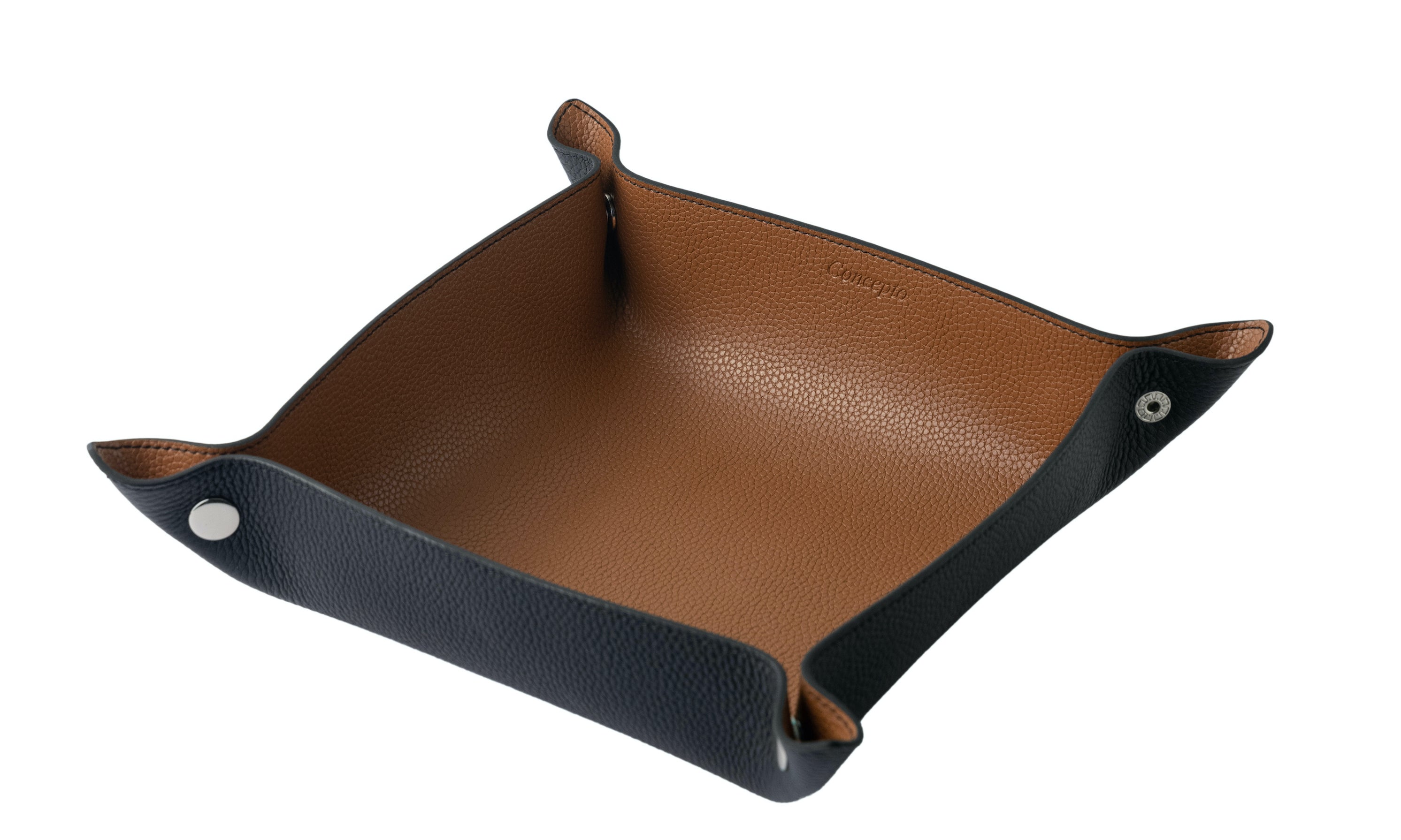Black / Camel Leather Tray