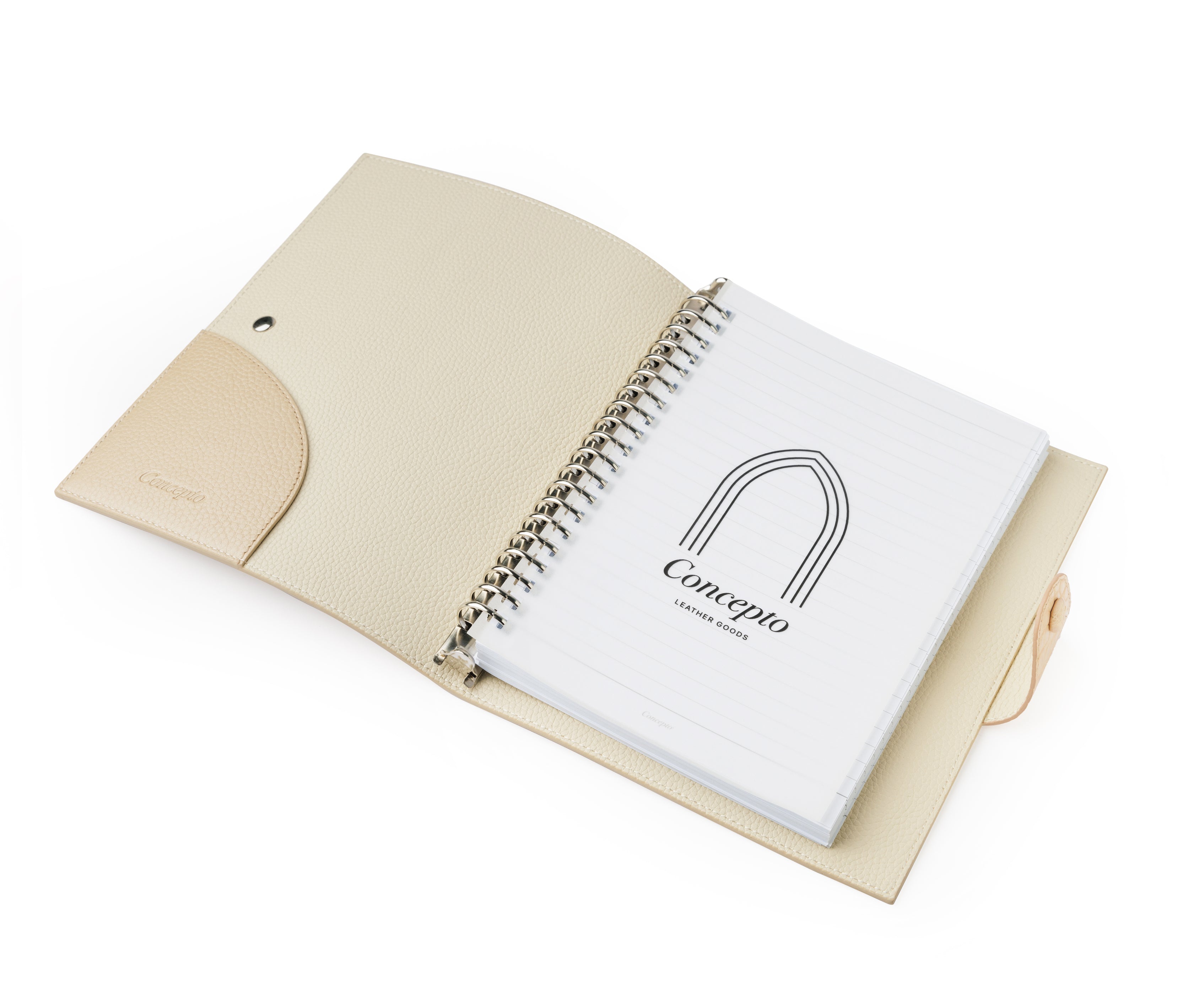 Beige / Floral White Notebook