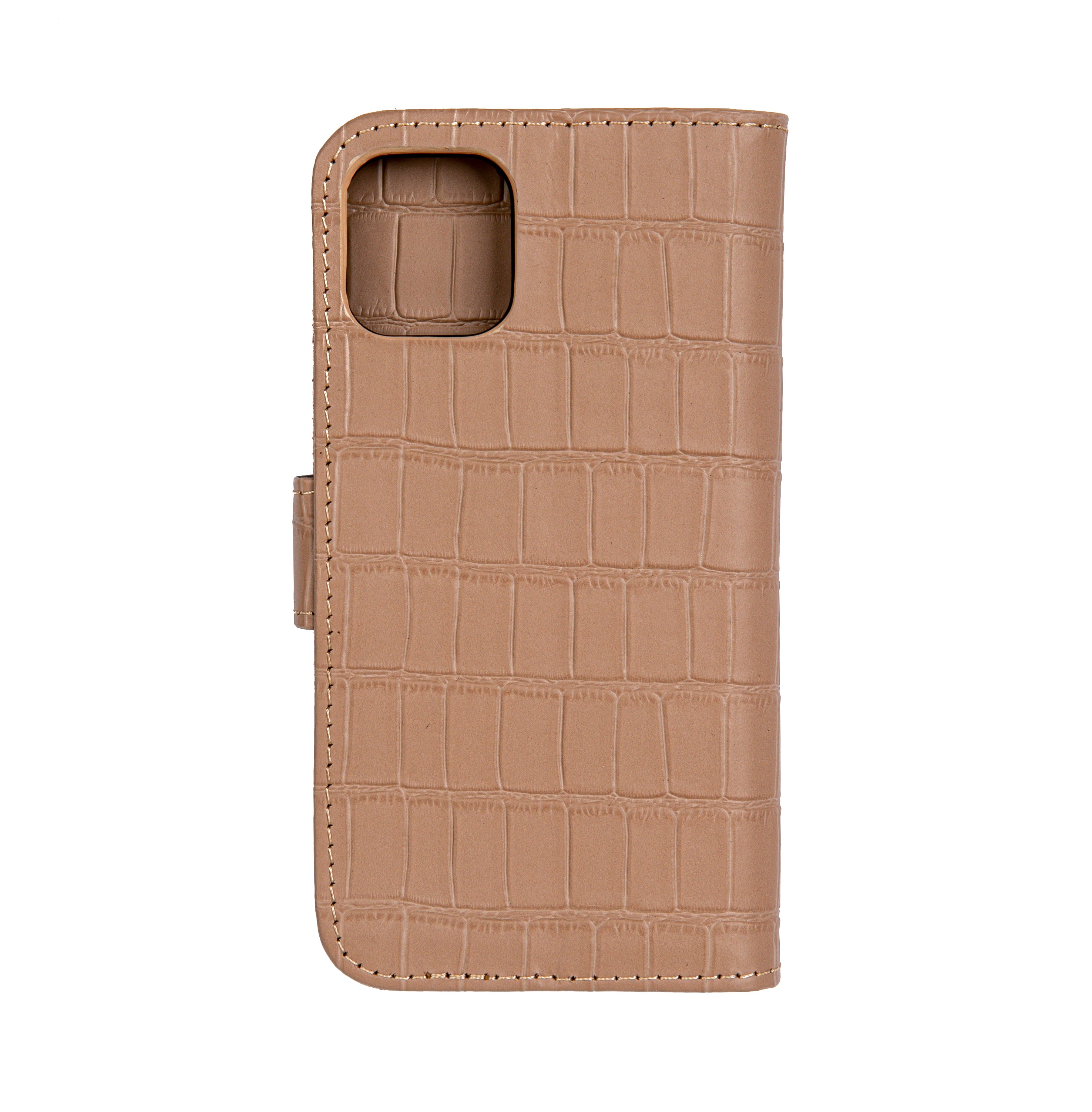 Matte Nude Embossed Flip Crocodile Case