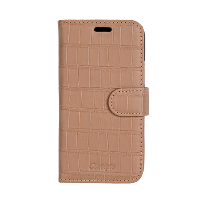 Matte Nude Embossed Flip Crocodile Case