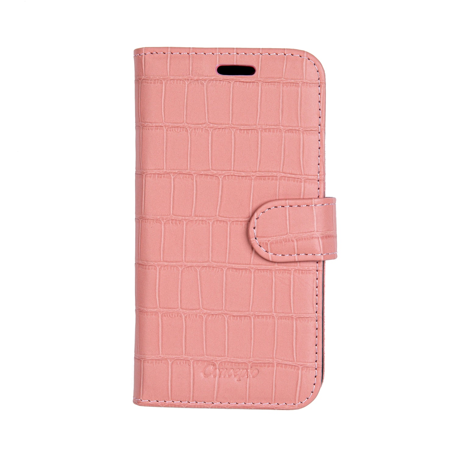 Matte Pink Embossed Flip Crocodile Case