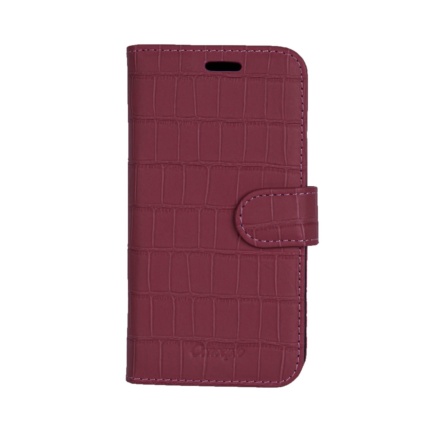 Matte Maroon Embossed Flip Crocodile Case