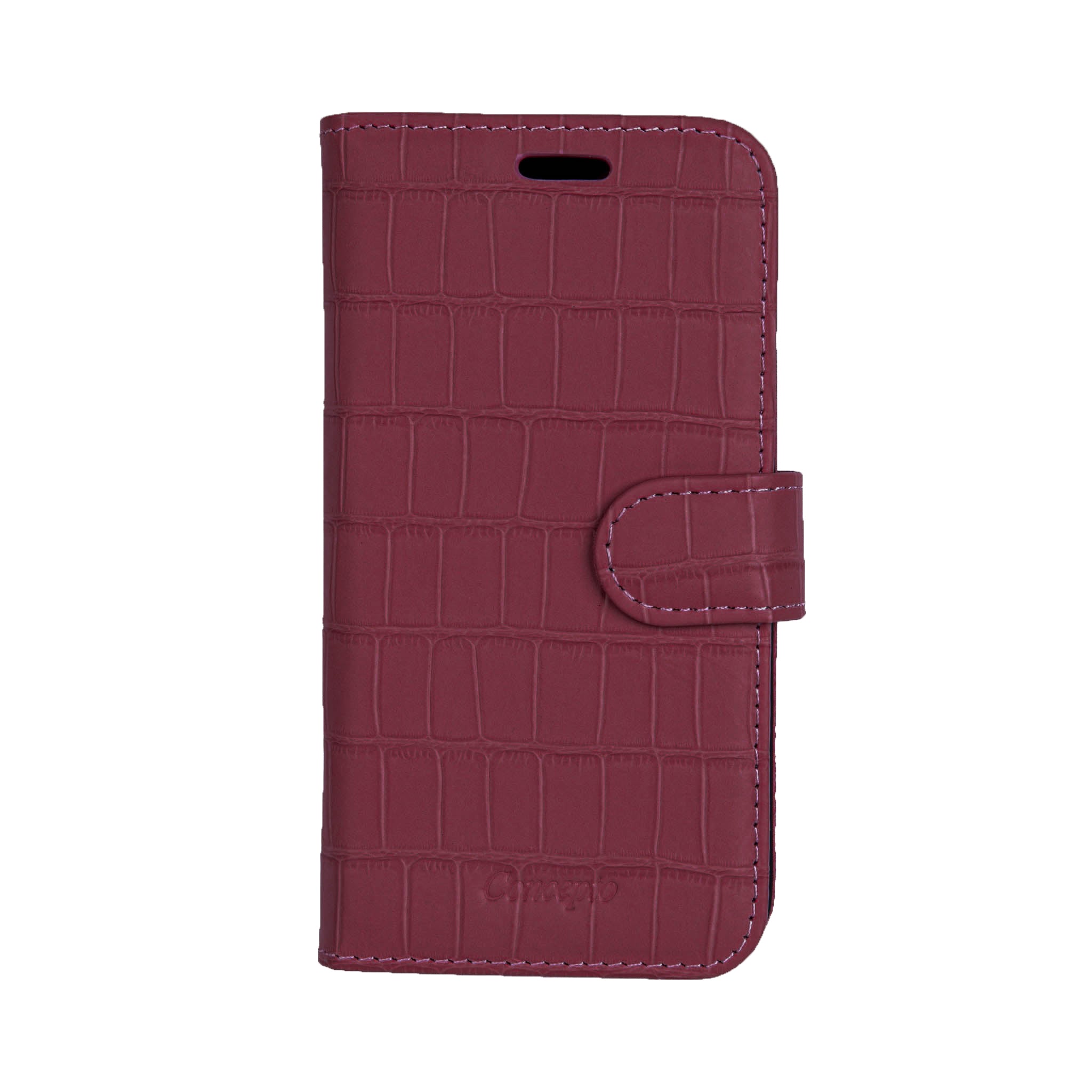 Matte Maroon Embossed Flip Crocodile Case