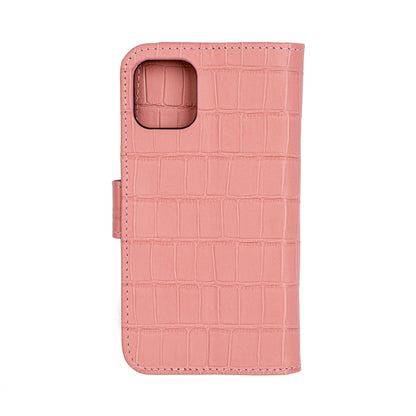 Matte Pink Embossed Flip Crocodile Case