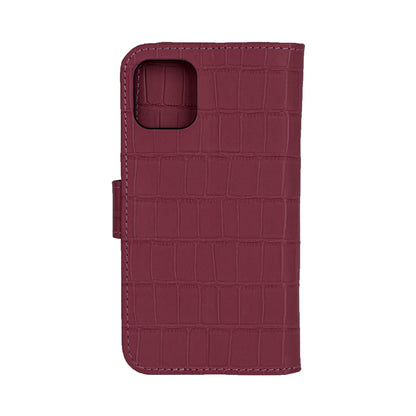 Matte Maroon Embossed Flip Crocodile Case