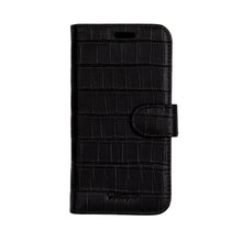 Matte Black Embossed Flip Crocodile Case