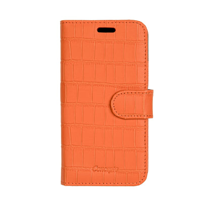 Matte Orange Embossed Flip Crocodile Case