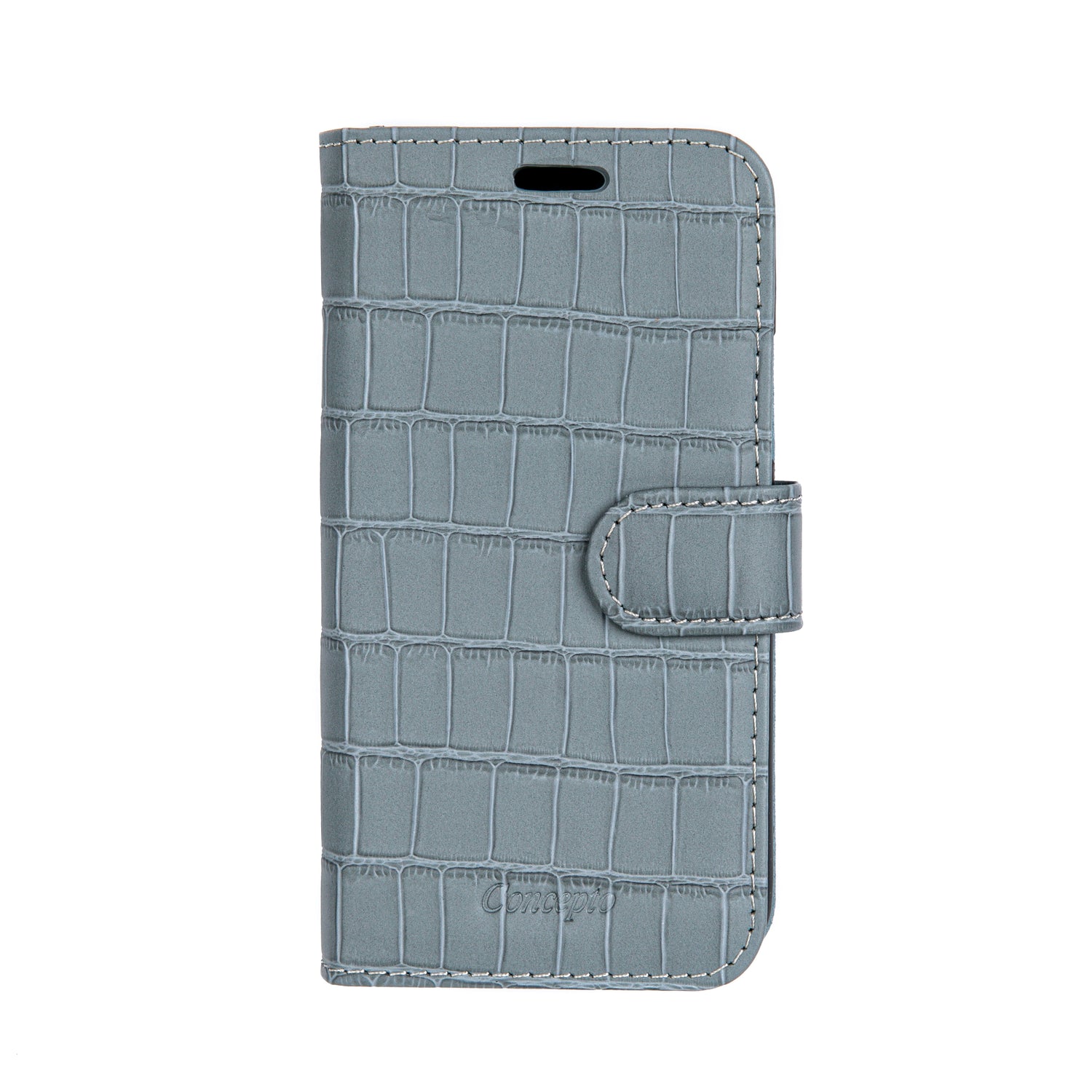 Matte Grey Embossed Flip Crocodile Case