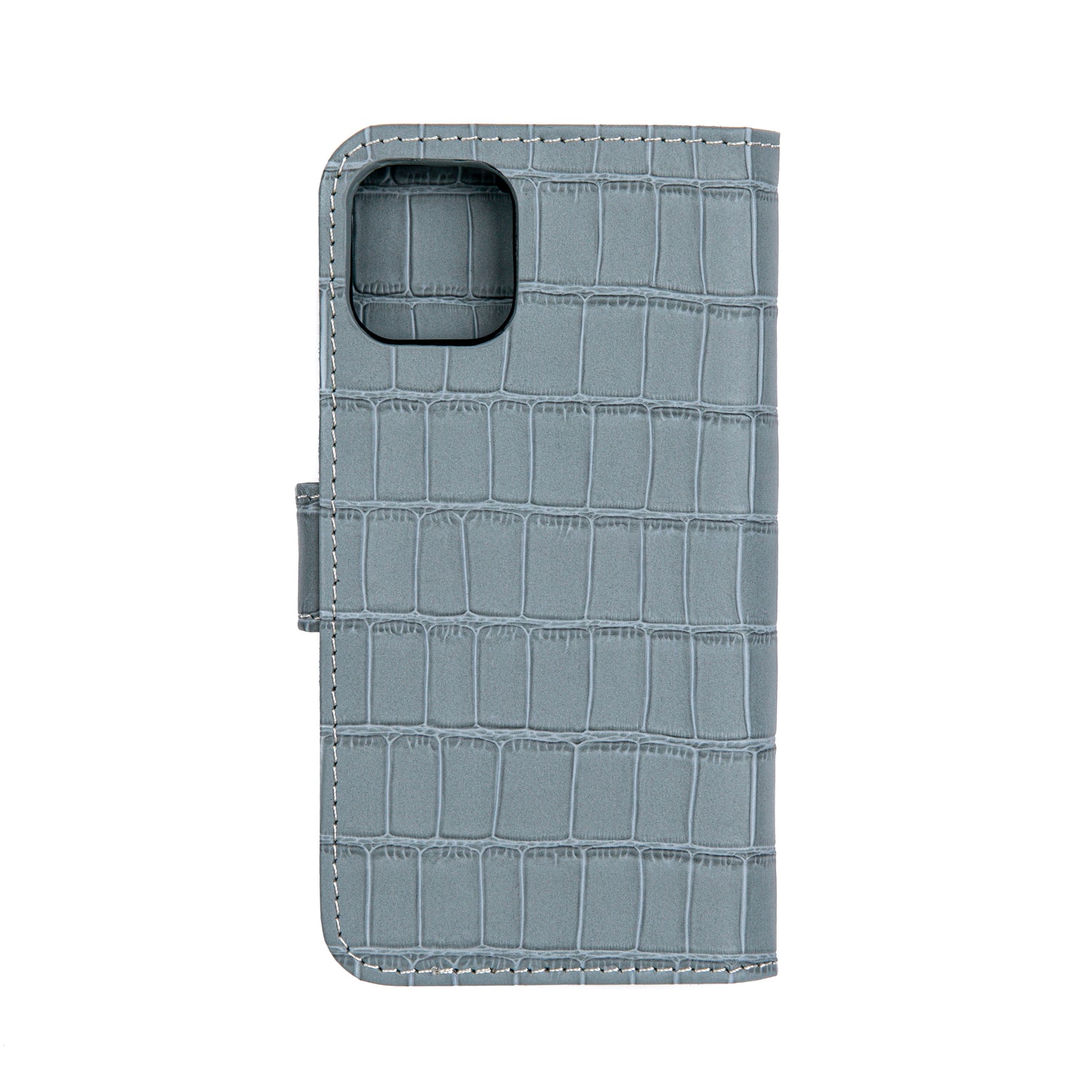 Matte Grey Embossed Flip Crocodile Case