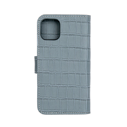 Matte Grey Embossed Flip Crocodile Case