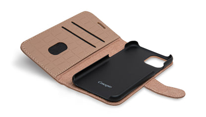 Matte Nude Embossed Flip Crocodile Case