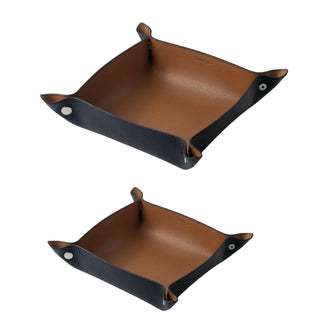 Black / Camel Leather Tray