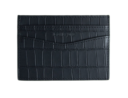 Embossed Black Crocodile Cardholder