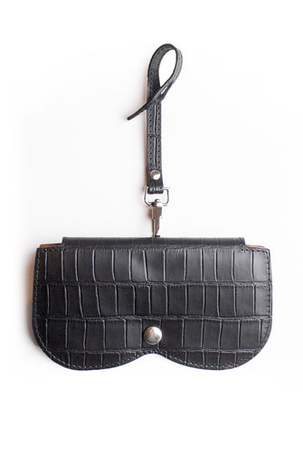 Black Embossed Sunglasses Holder