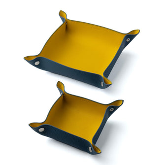 Blue / Yellow Leather Tray