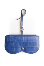 Blue Embossed Sunglasses Holder