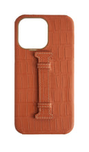 Matte Camel Brown Embossed Crocodile Case