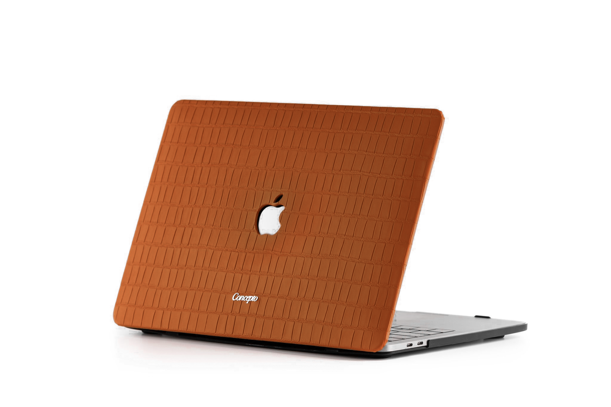 Camel Brown Embossed Crocodile Macbook Case