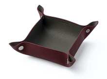 Maroon / Dark Taupe Leather Tray
