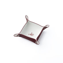 White / Maroon Qatar Leather Tray
