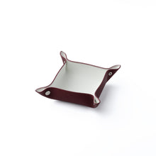White / Maroon Leather Tray