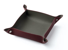 Maroon / Dark Taupe Leather Tray