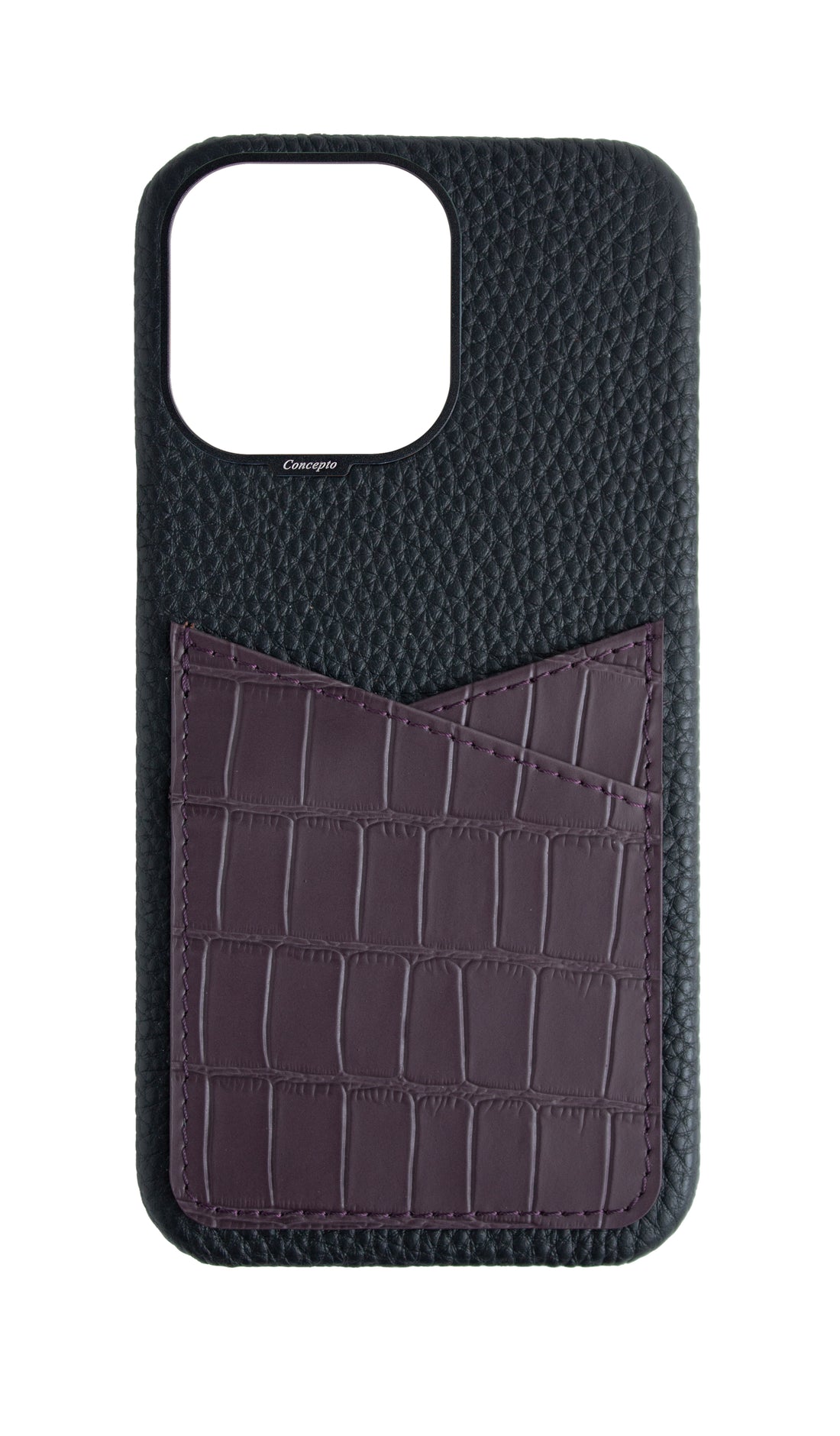 Matte Deep Purple Embossed Pocket Crocodile Case