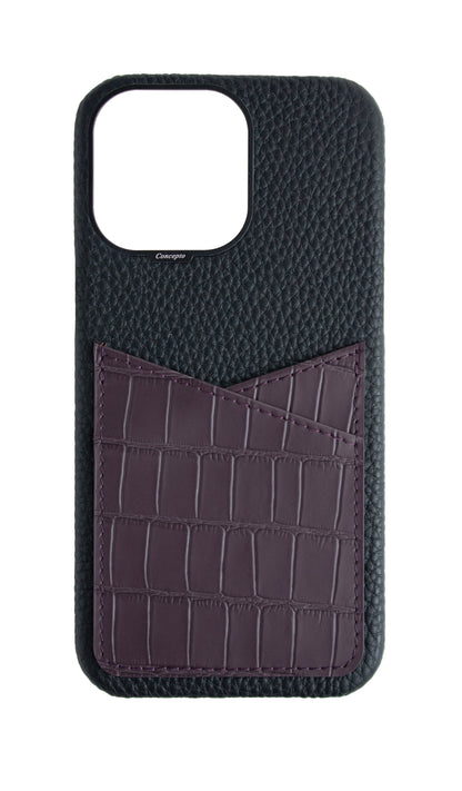 Matte Deep Purple Embossed Pocket Crocodile Case