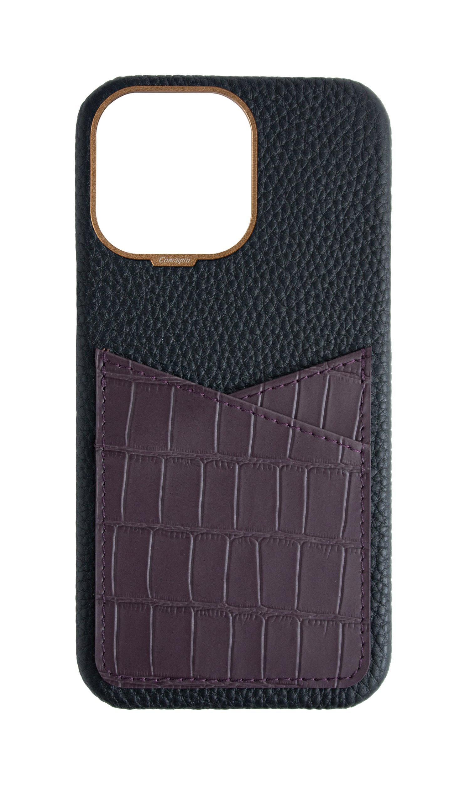 Matte Deep Purple Embossed Pocket Crocodile Case