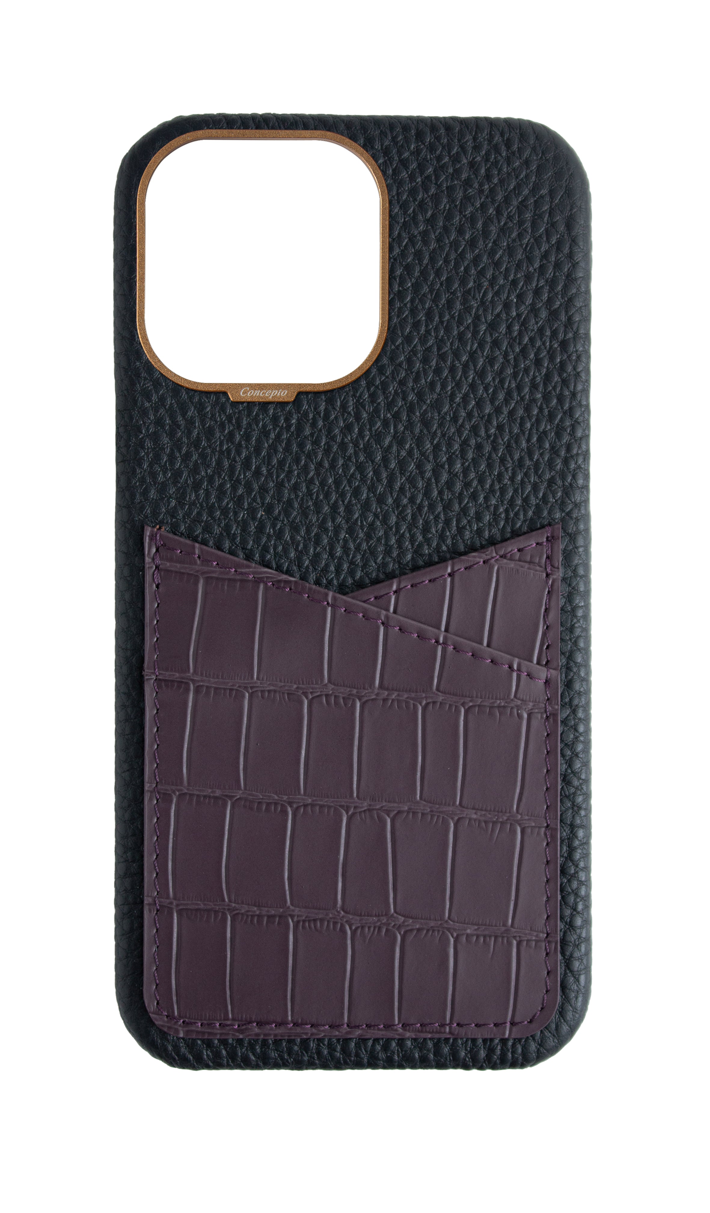 Matte Deep Purple Embossed Pocket Crocodile Case