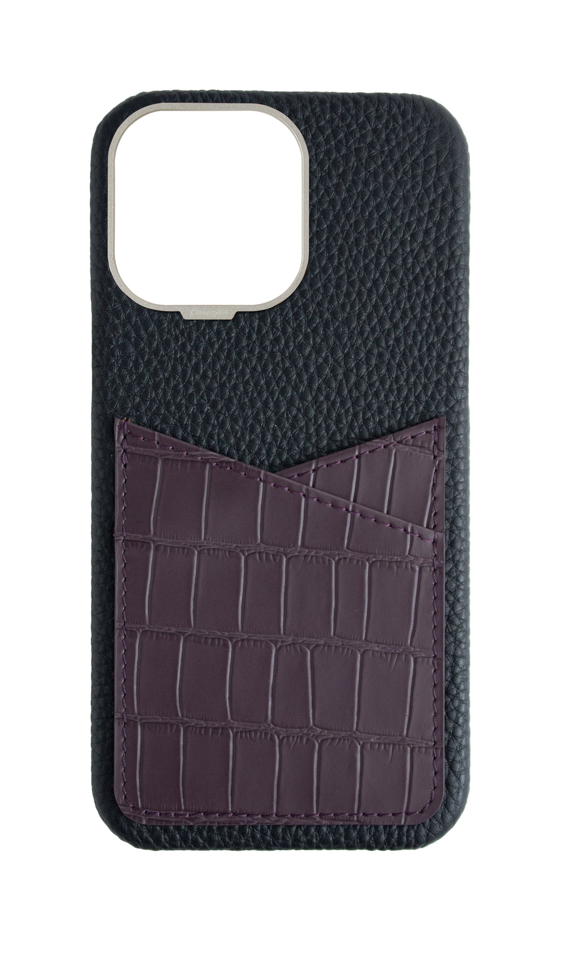 Matte Deep Purple Embossed Pocket Crocodile Case