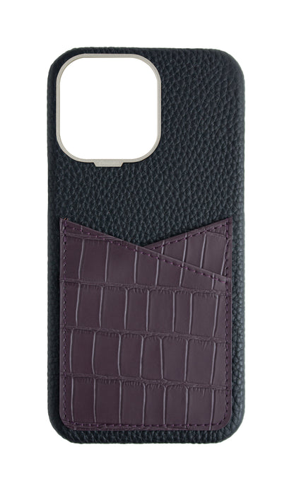 Matte Deep Purple Embossed Pocket Crocodile Case