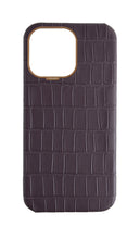 Matte Deep Purple Strapless Embossed Crocodile Case