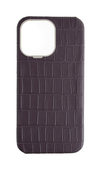 Matte Deep Purple Strapless Embossed Crocodile Case