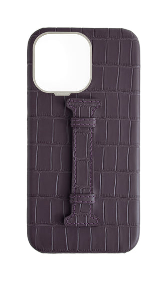 Matte Deep Purple Embossed Crocodile Case