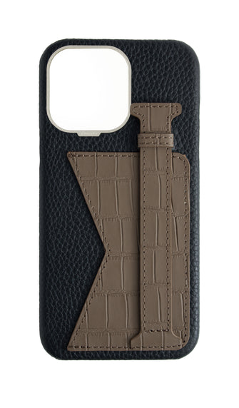 Matte Dark Taupe Embossed Duo Crocodile Case